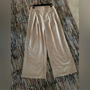 CIDER Khaki Wide-Leg Tailored Pants | Size Large